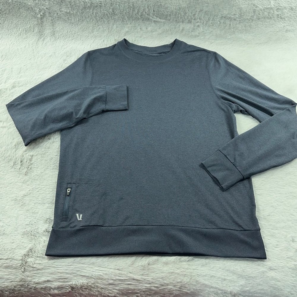 Vuori Shirt Mens Large Blue Ponto Performance Crew Dreamknit Pocket Active